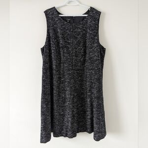 Talbots Woman Sparkle Knit Zip-Back Sleeveless Dress Size 24W Black